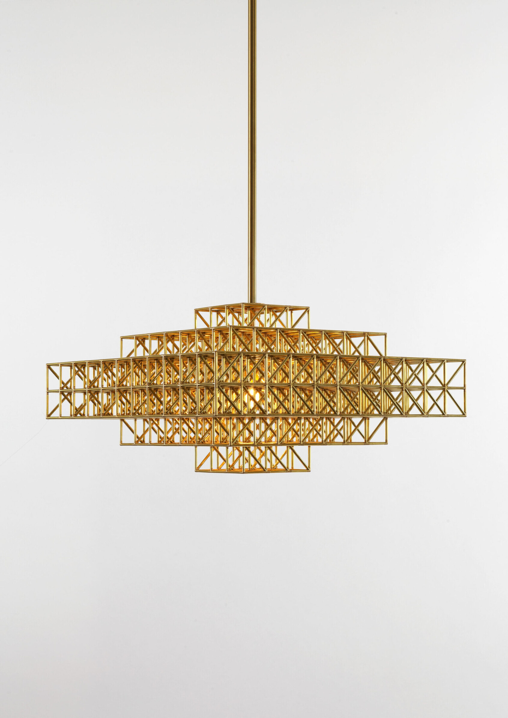 Twentieth RollHill Gridlock Pendant1912 Brass Angle