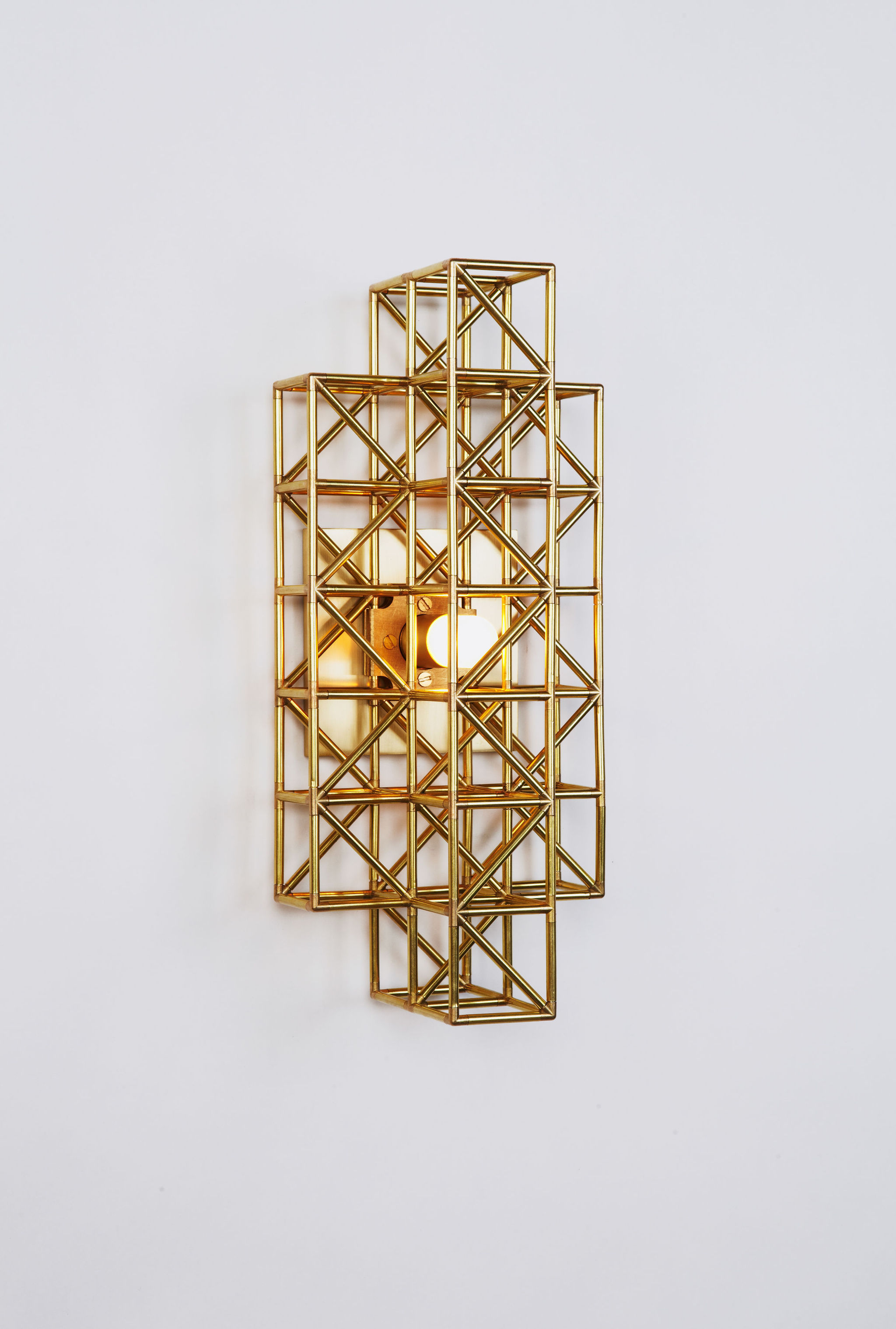 Twentieth RollHill Gridlock Sconce Brass 193 2