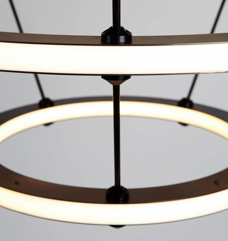 Twentieth RollHill HALO Chandelier3Ring Bronze Detail