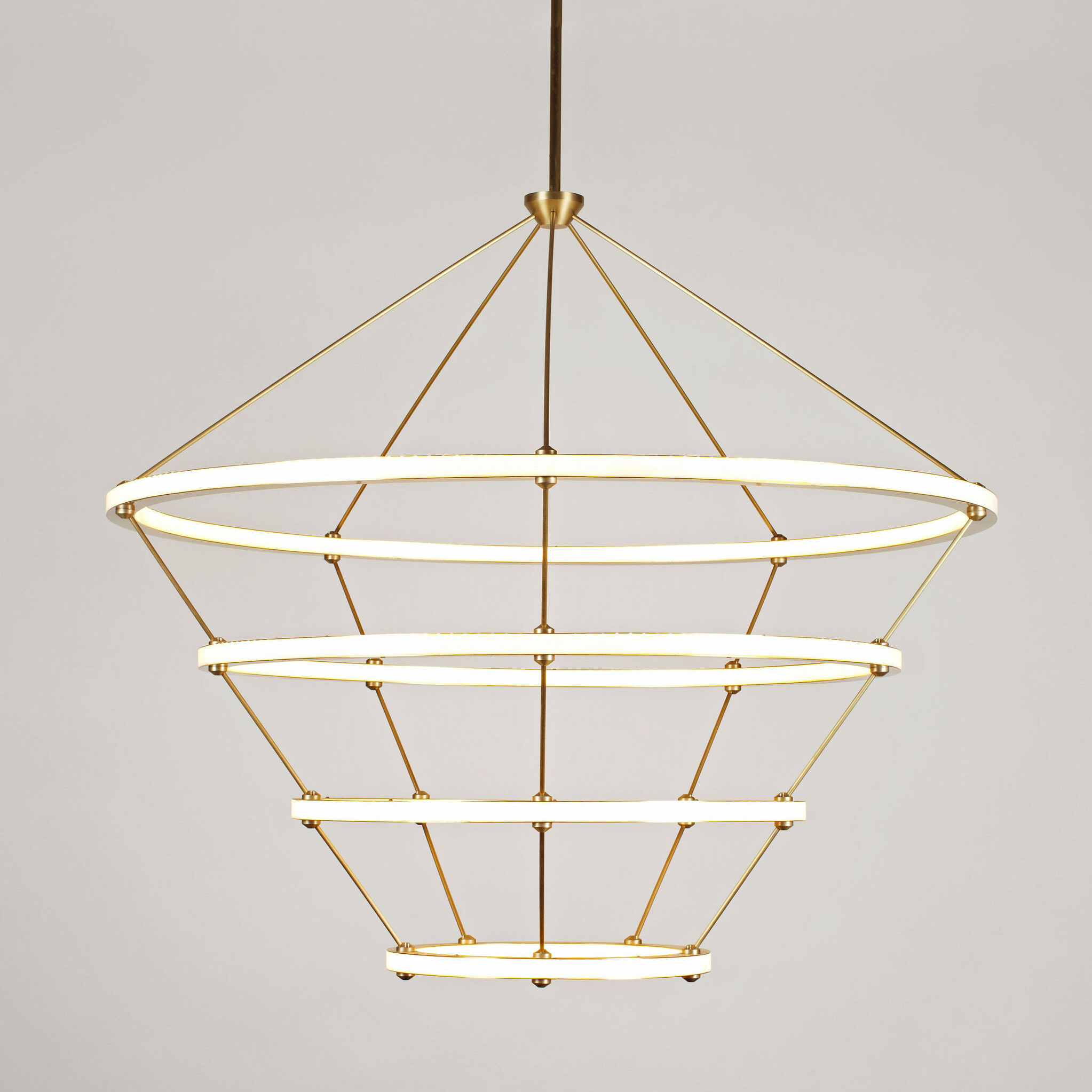 Twentieth RollHill HALO Chandelier4Ring Brass