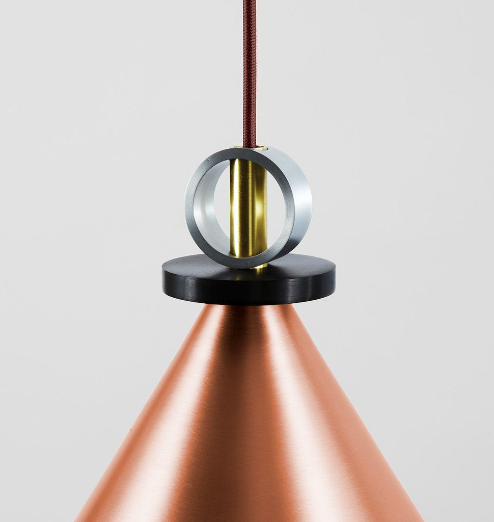 Twentieth RollHill SHAPEUP 3Chandelier Copper Detail