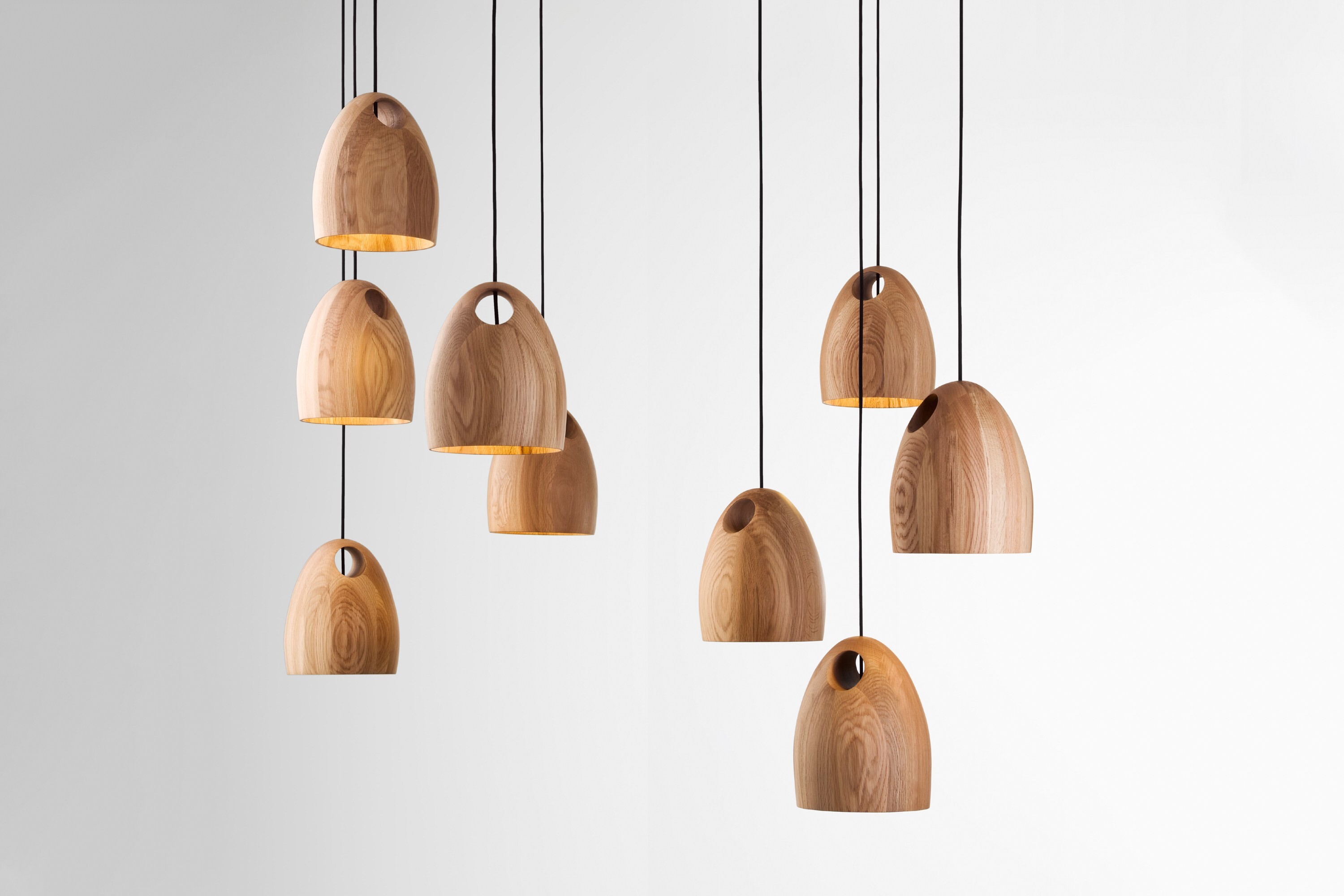 Twentieth Ross Gardam Oak Pendant Group 13