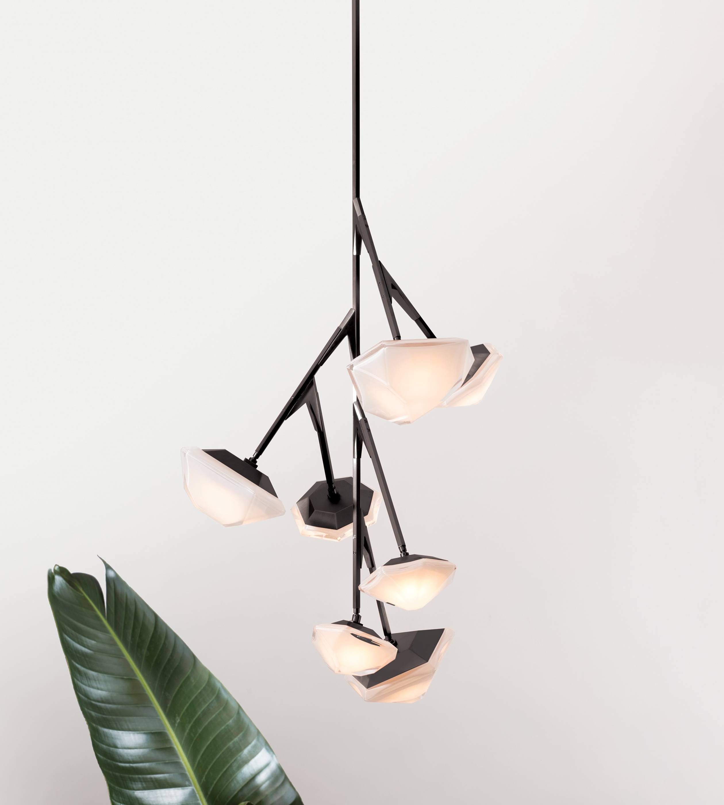 Twentieth GabrielScott MYRIADTallChandelier Black Leaf