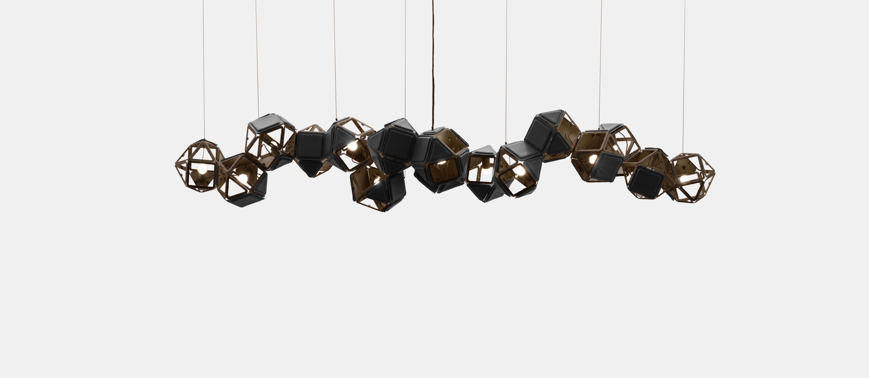 Twentieth_GabrielScott_WELLES_LongChandelier16_SM_Bronze_BlackLeather