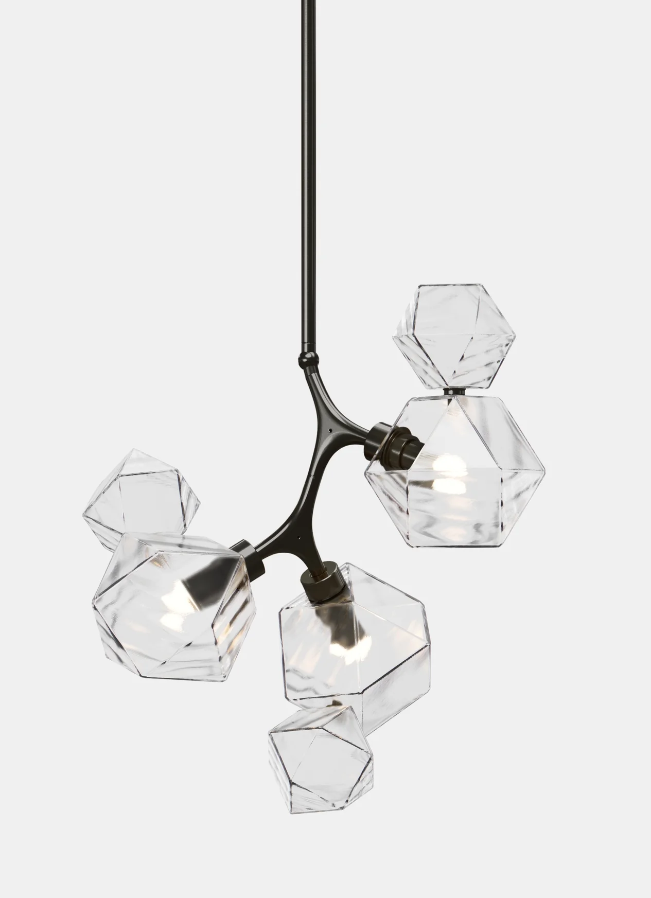 Rockwell Pendant Clear Glass Black