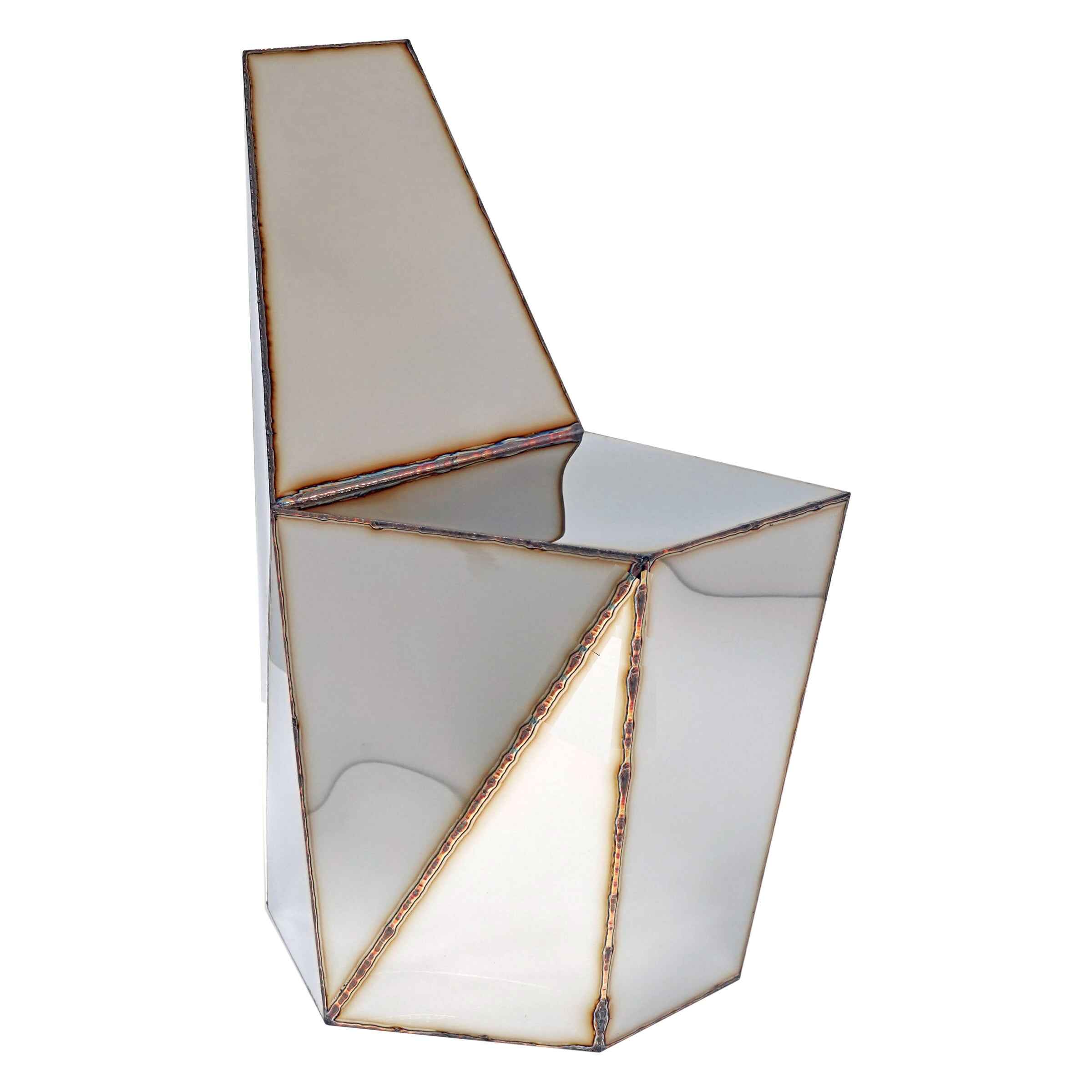 Hex Chair In Welded Mirror Polished Stainless Steel By Julian Mayor 1 1 (2)