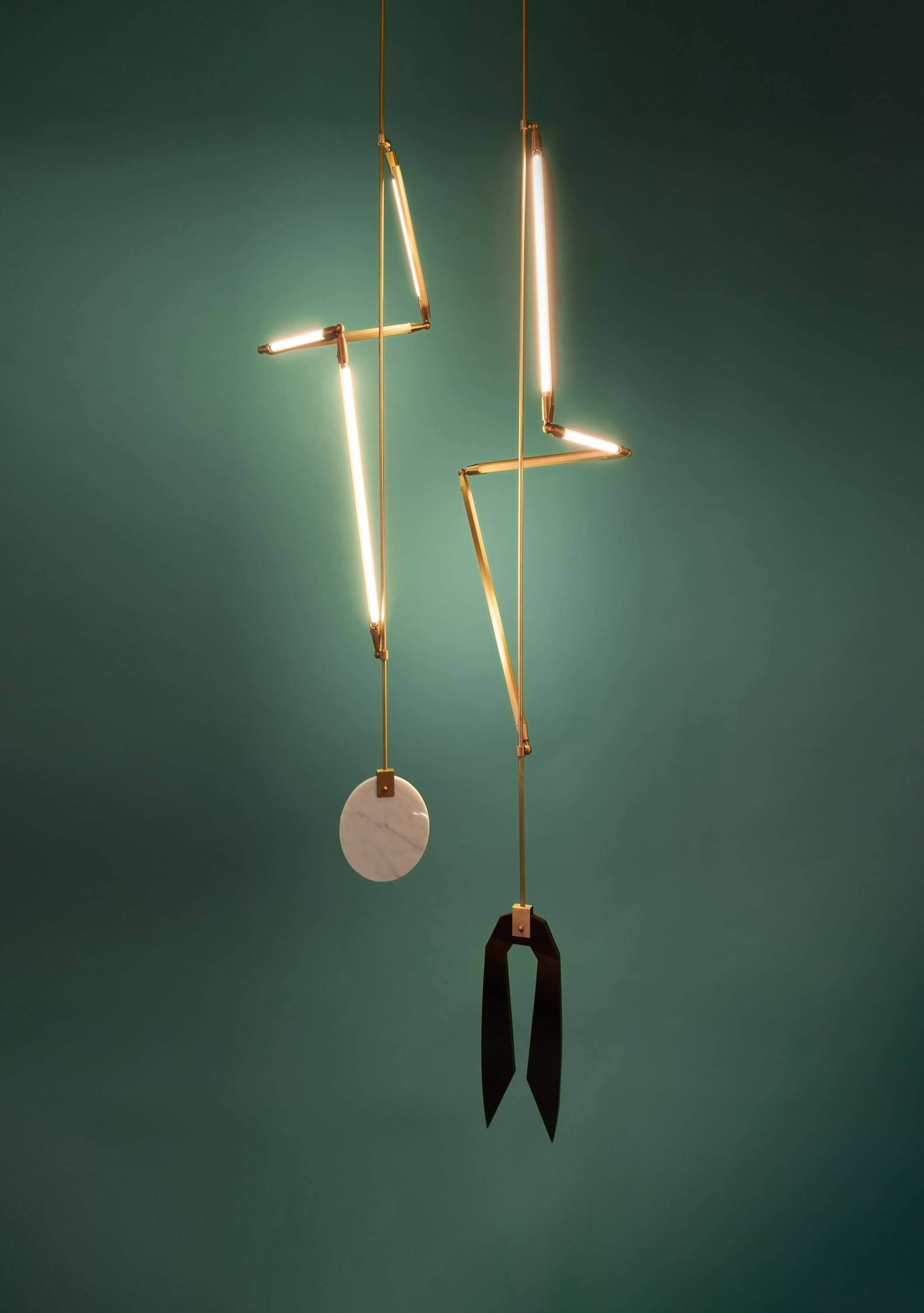 Twentieth Bec Brittain Helix Pair Br Brass With Marble 01