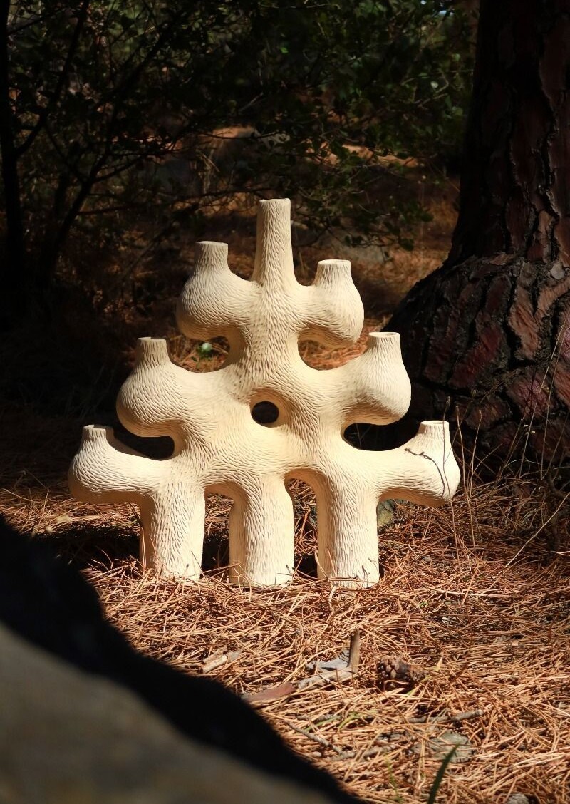 Twentieth Jan Earnst Forest Candelabra White Stoneware Clay 05 (1)