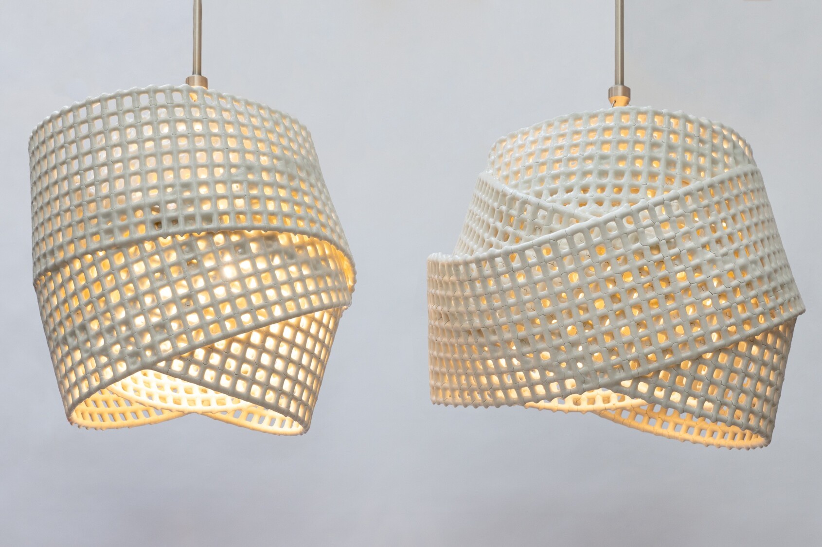 Scott Daniel Design Ceramic Mobius Chandelier 20×20 Pair WW Silver 02