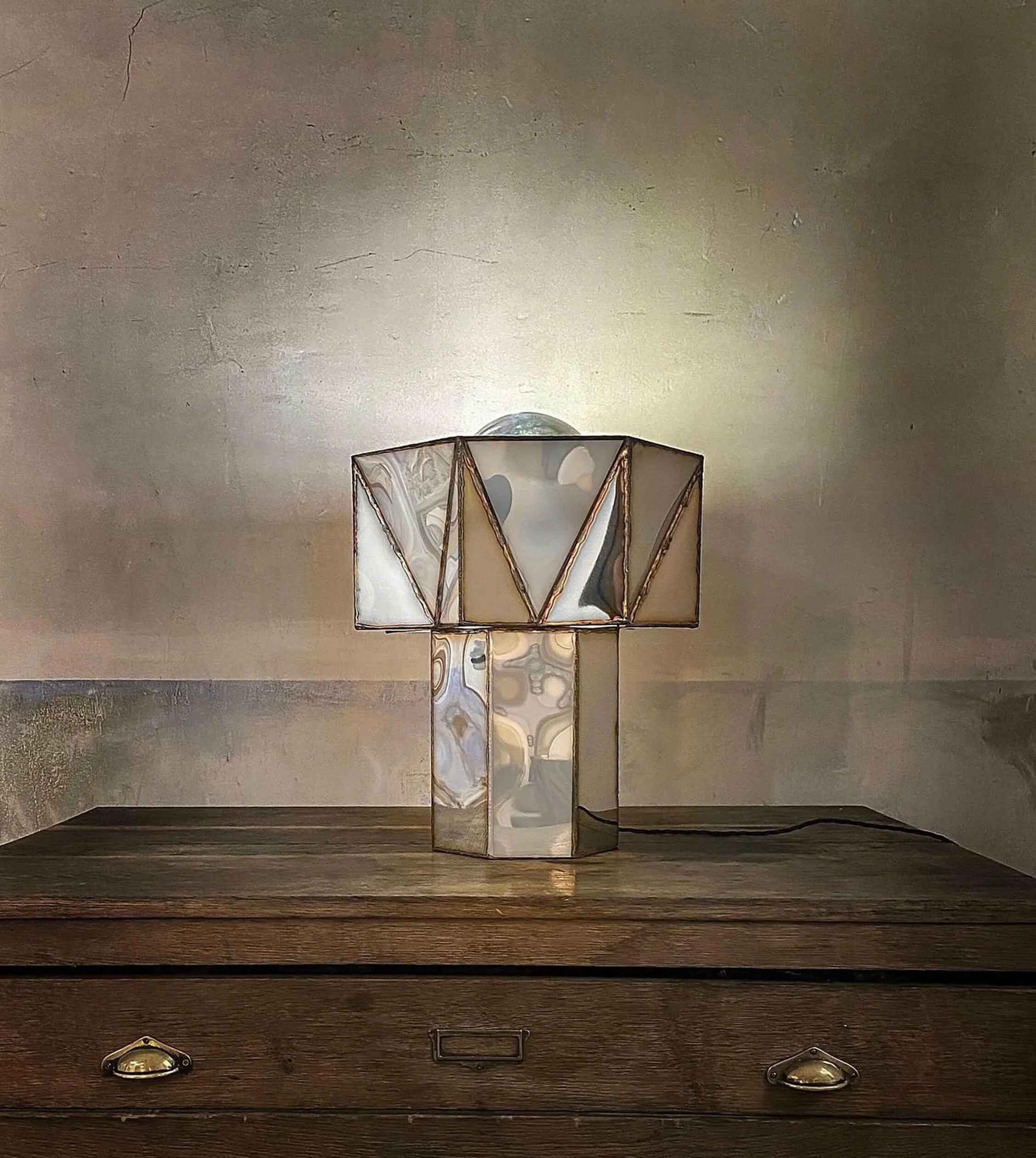 Jagged Edge Table Lamp In Welded Mirror Polished Stainless Steel By Julian Mayor 7 1.jpg